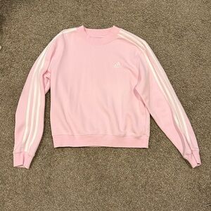 Adidas Light Pink Crewneck with White Accents